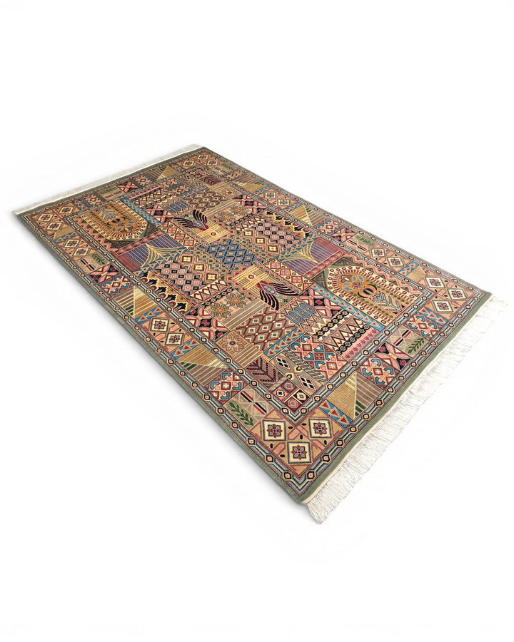 Bakhtiari Garden Panel, Hand-Knotted Pakistani Wool Rug