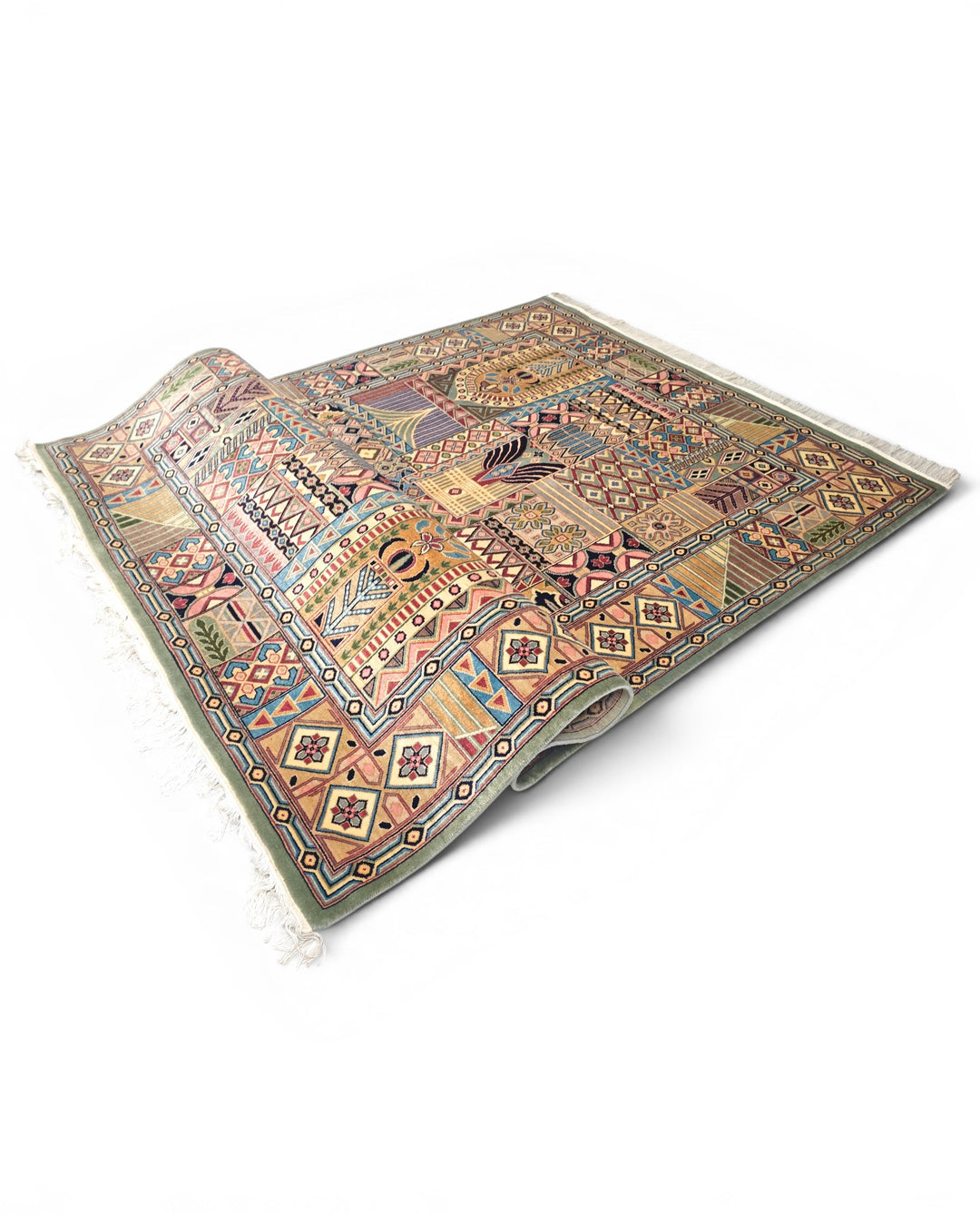 Bakhtiari Garden Panel, Hand-Knotted Pakistani Wool Rug