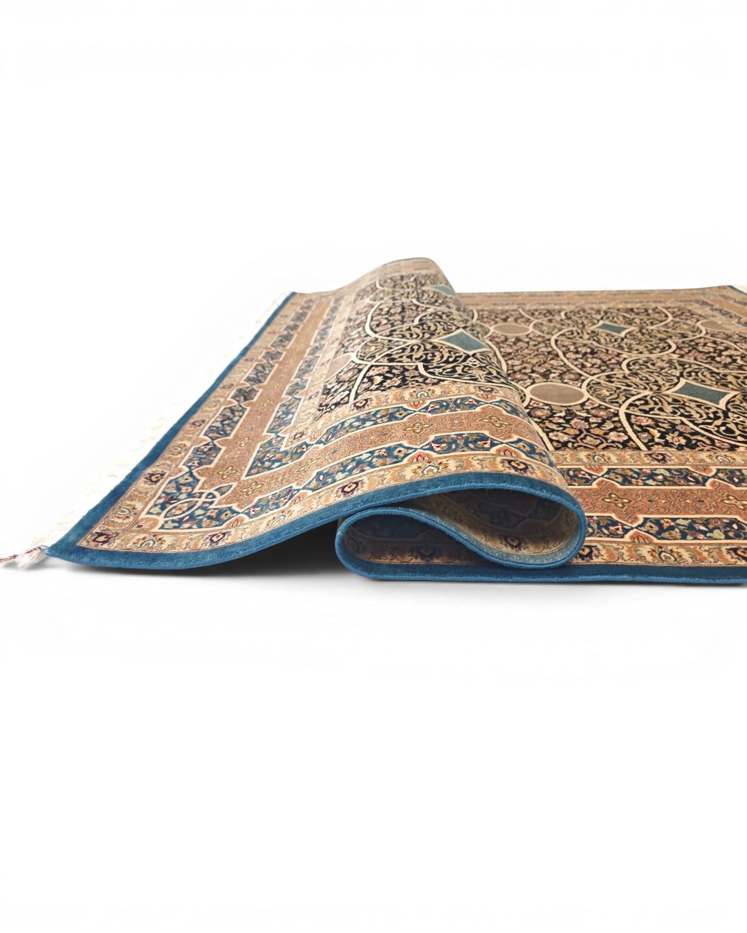 Camel Arabesque Lattice, Hand-Knotted Pakistani Wool Rug