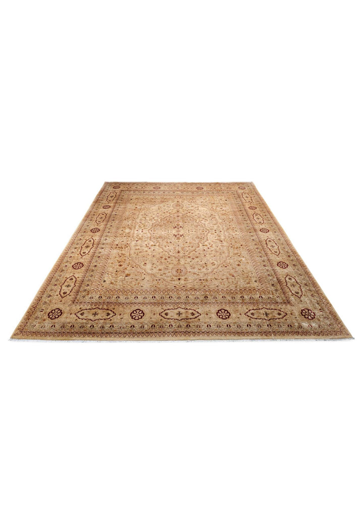 ウィートゴールドのアフガン絨毯 チョビ（メダリオン柄）のボーダー（縁）のディテール