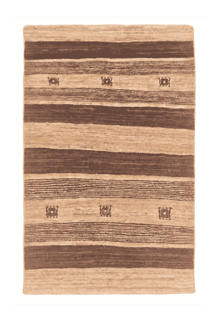 ブラウンのギャッベ（無地） 61×105cm・玄関マットの手織りウールラグ