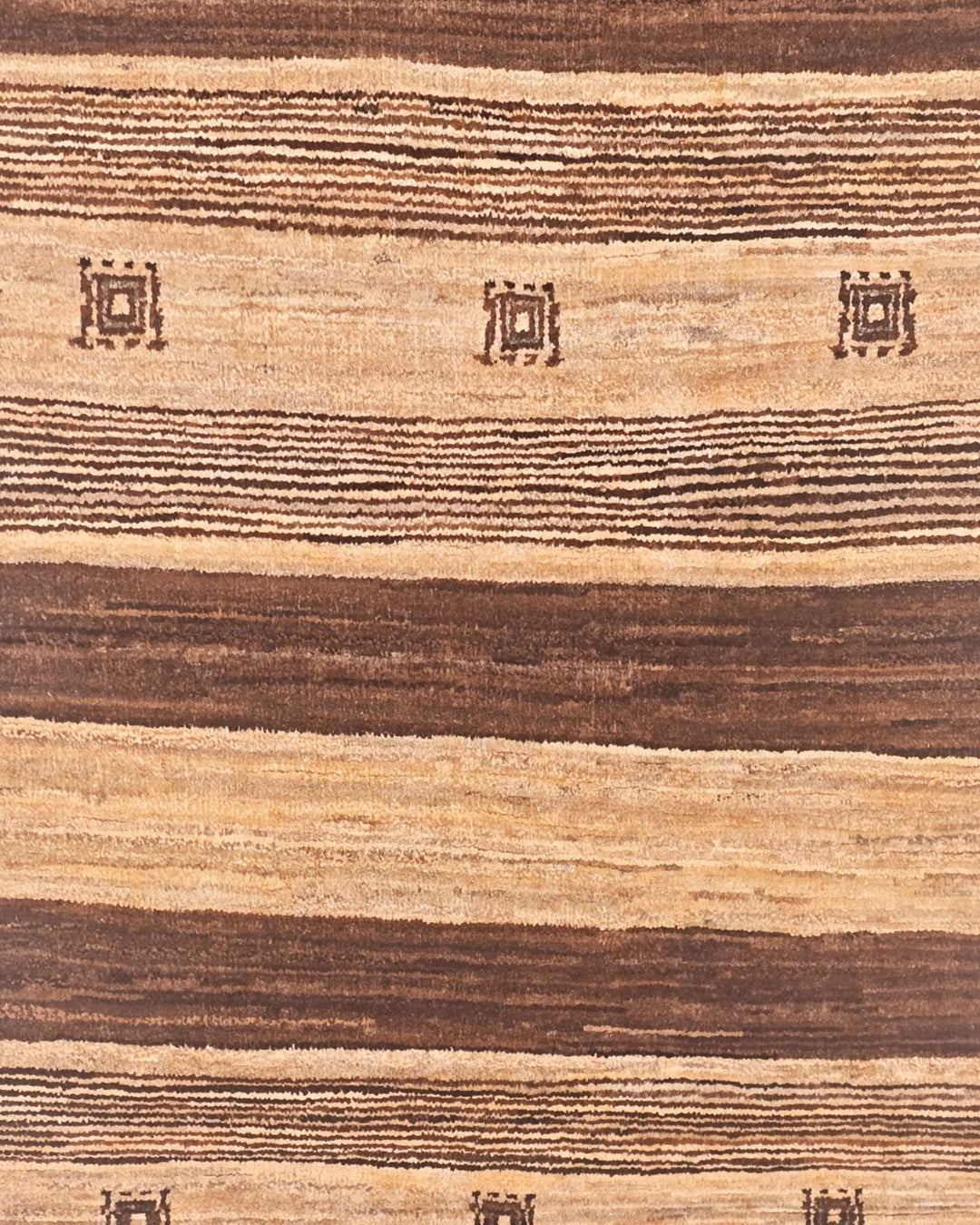 ブラウンのギャッベ（無地） 手織りラグ 61×105cm（写真7）