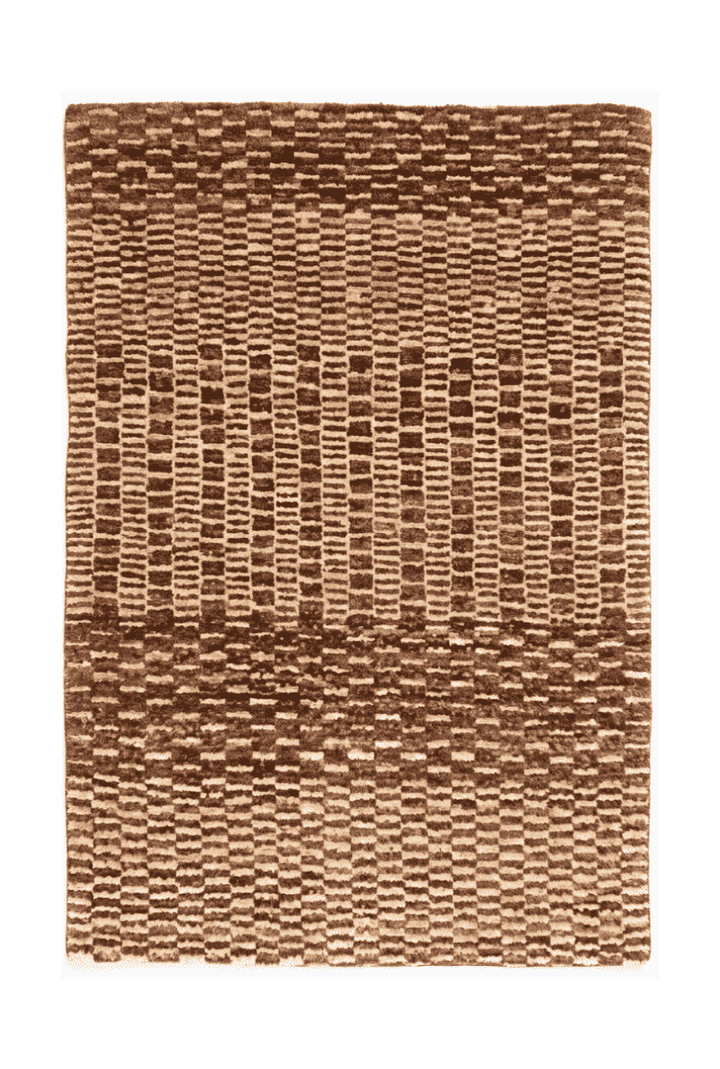 ブラウンのギャッベ（無地） 63×95cm・玄関マットの手織りウールラグ