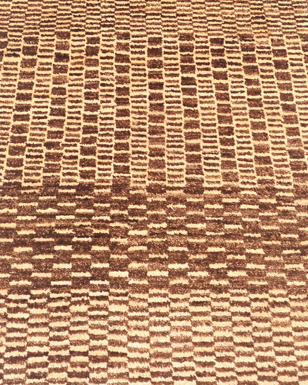 ブラウンのギャッベ（無地） 手織りラグ 63×95cm（写真7）