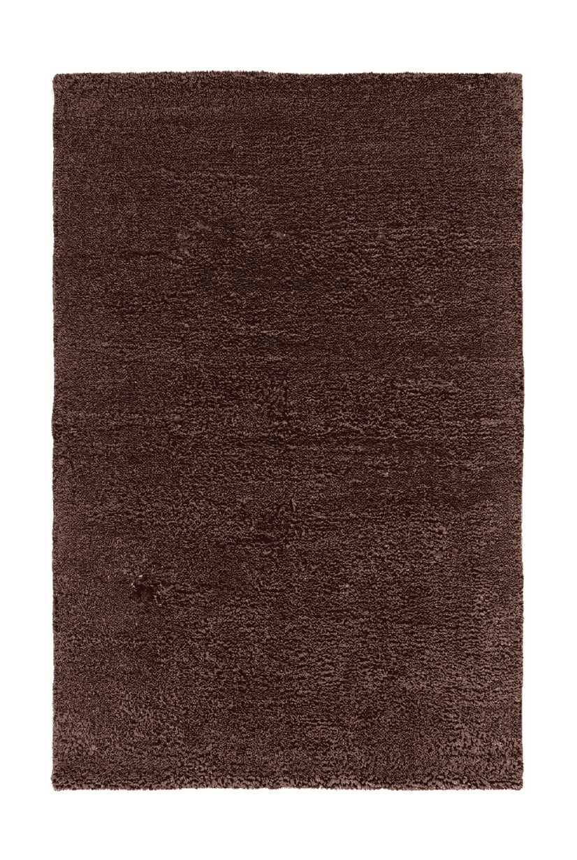 チェスナットブラウンのギャッベ（無地） 63×94cm・玄関マットの手織りウールラグ
