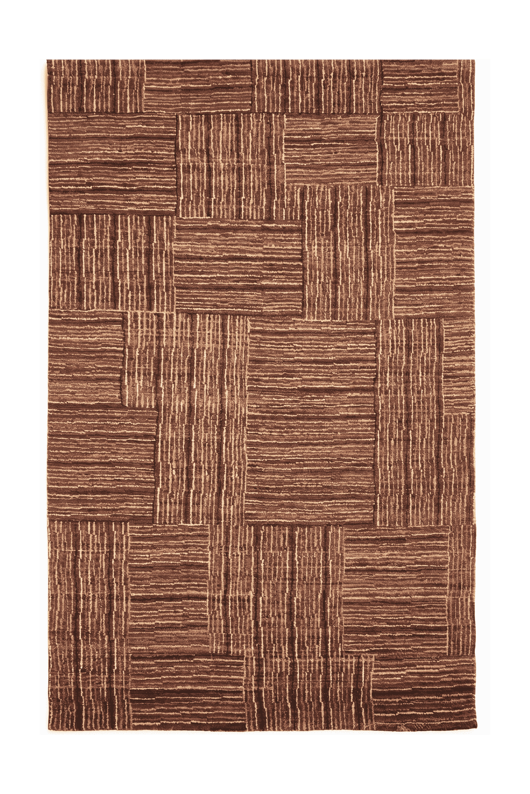 チェスナットのギャッベ（パッチワーク） 117×192cm・約1.5畳の手織りウールラグ