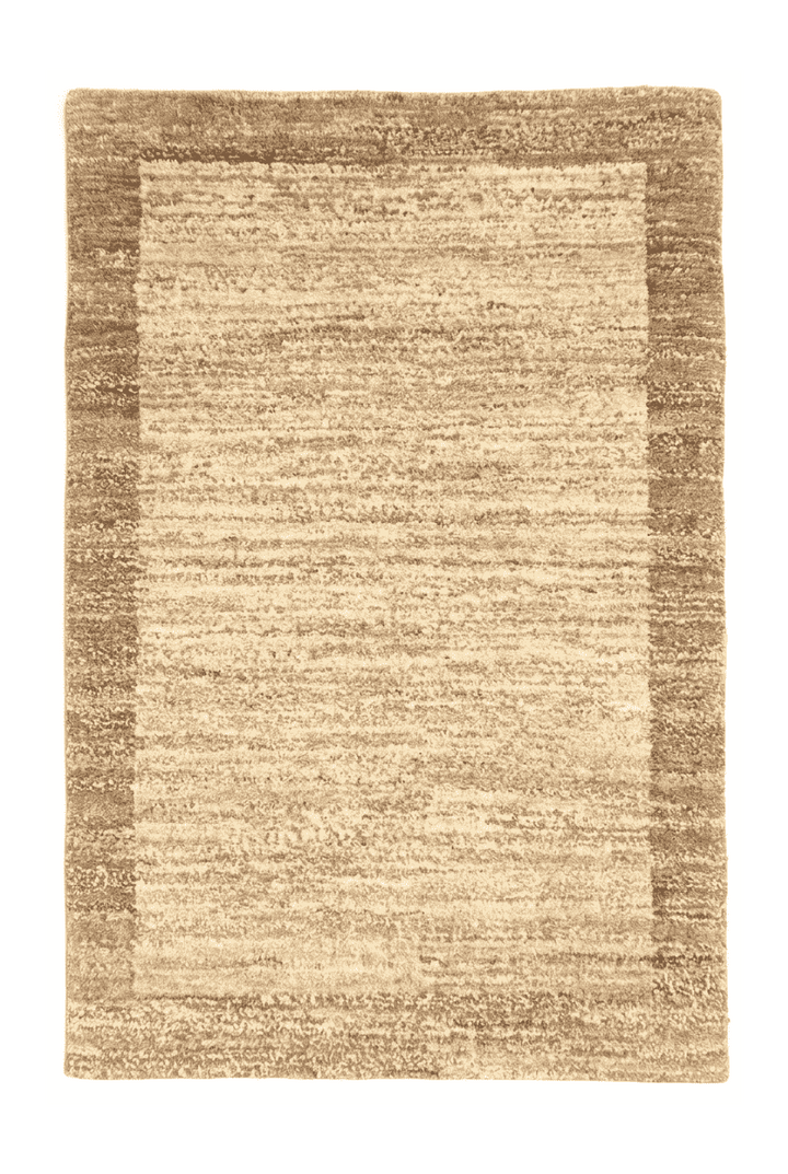 クリームのギャッベ（無地） 59×94cm・玄関マットの手織りウールラグ