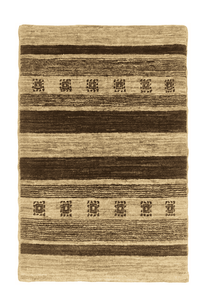 クリームのギャッベ（無地） 61×89cm・玄関マットの手織りウールラグ