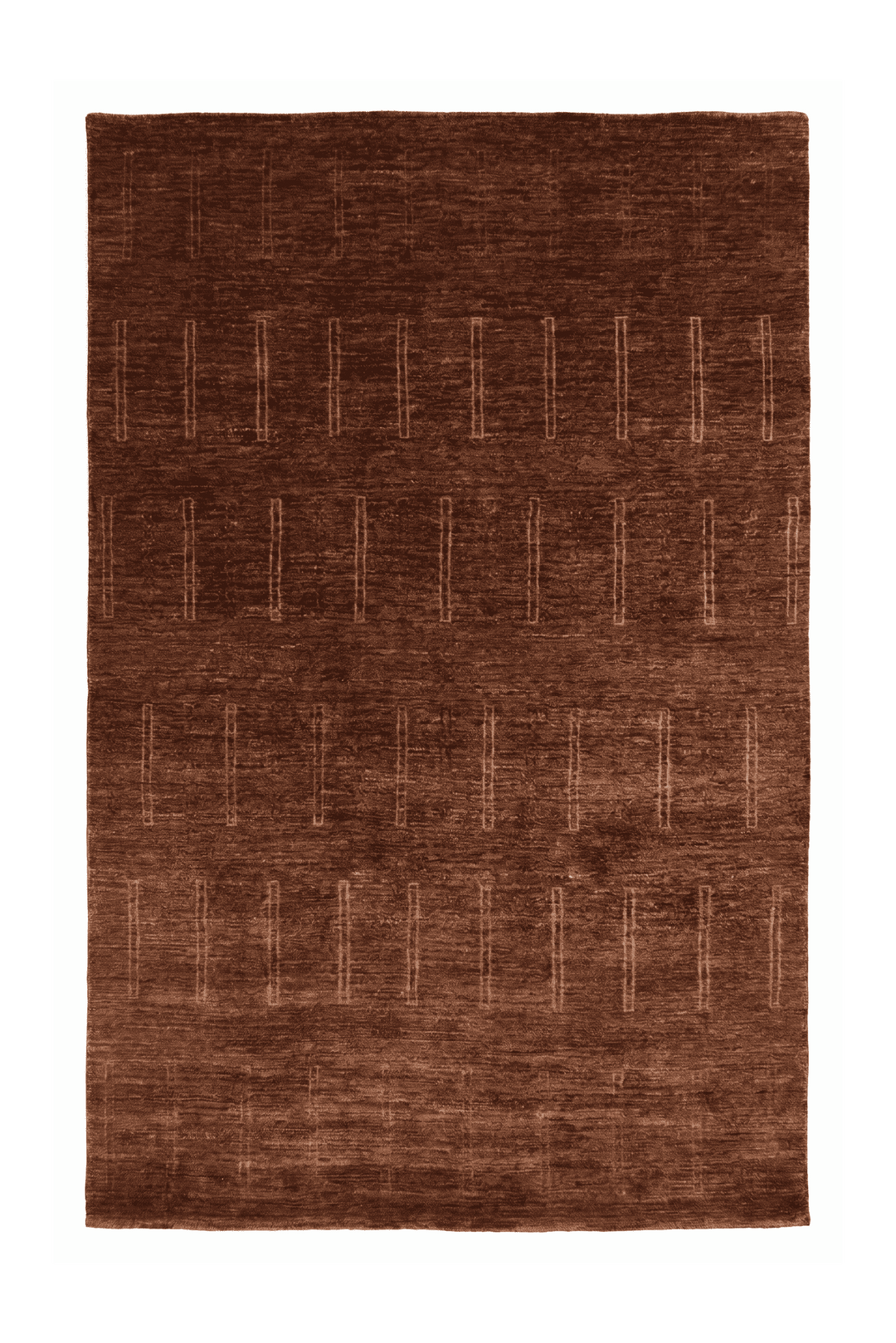 マホガニーのギャッベ（無地） 121×178cm・約1.5畳の手織りウールラグ
