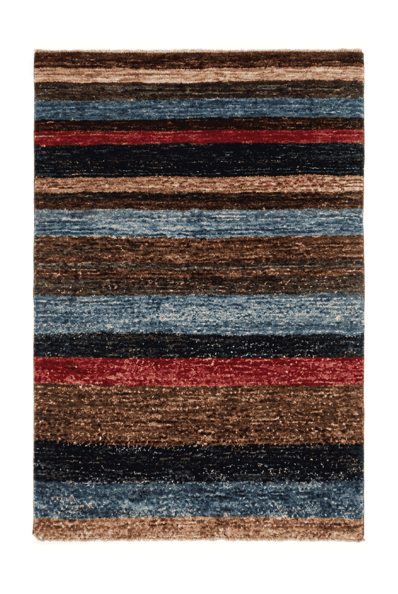 マルチカラーのギャッベ（無地） 55×89cm・玄関マットの手織りウールラグ