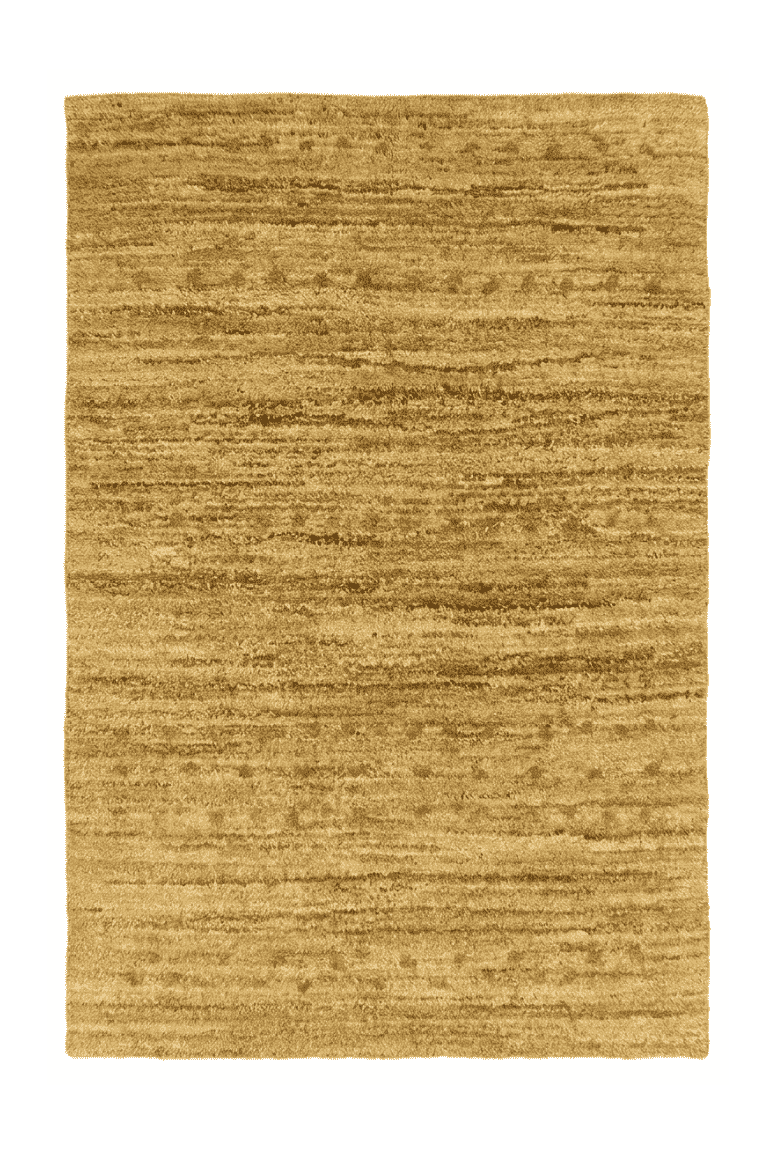 マスタードゴールドのギャッベ（無地） 60×94cm・玄関マットの手織りウールラグ