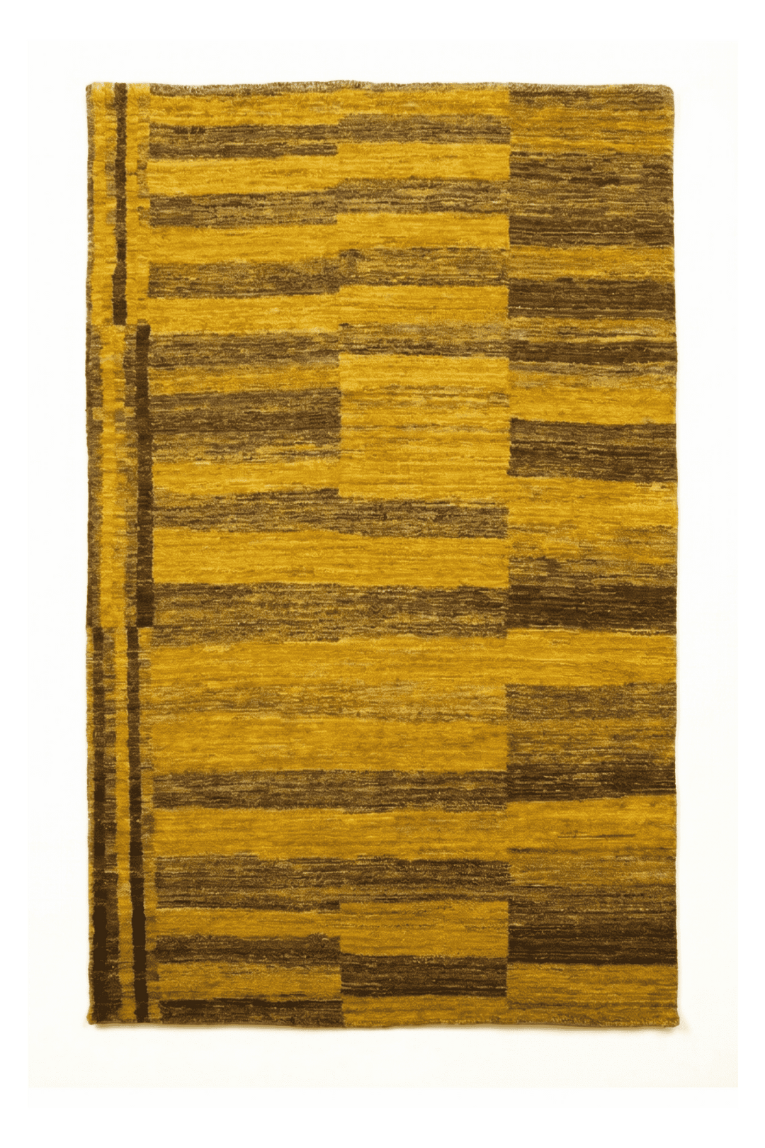 マスタードのギャッベ（無地） 117×178cm・約1.5畳の手織りウールラグ