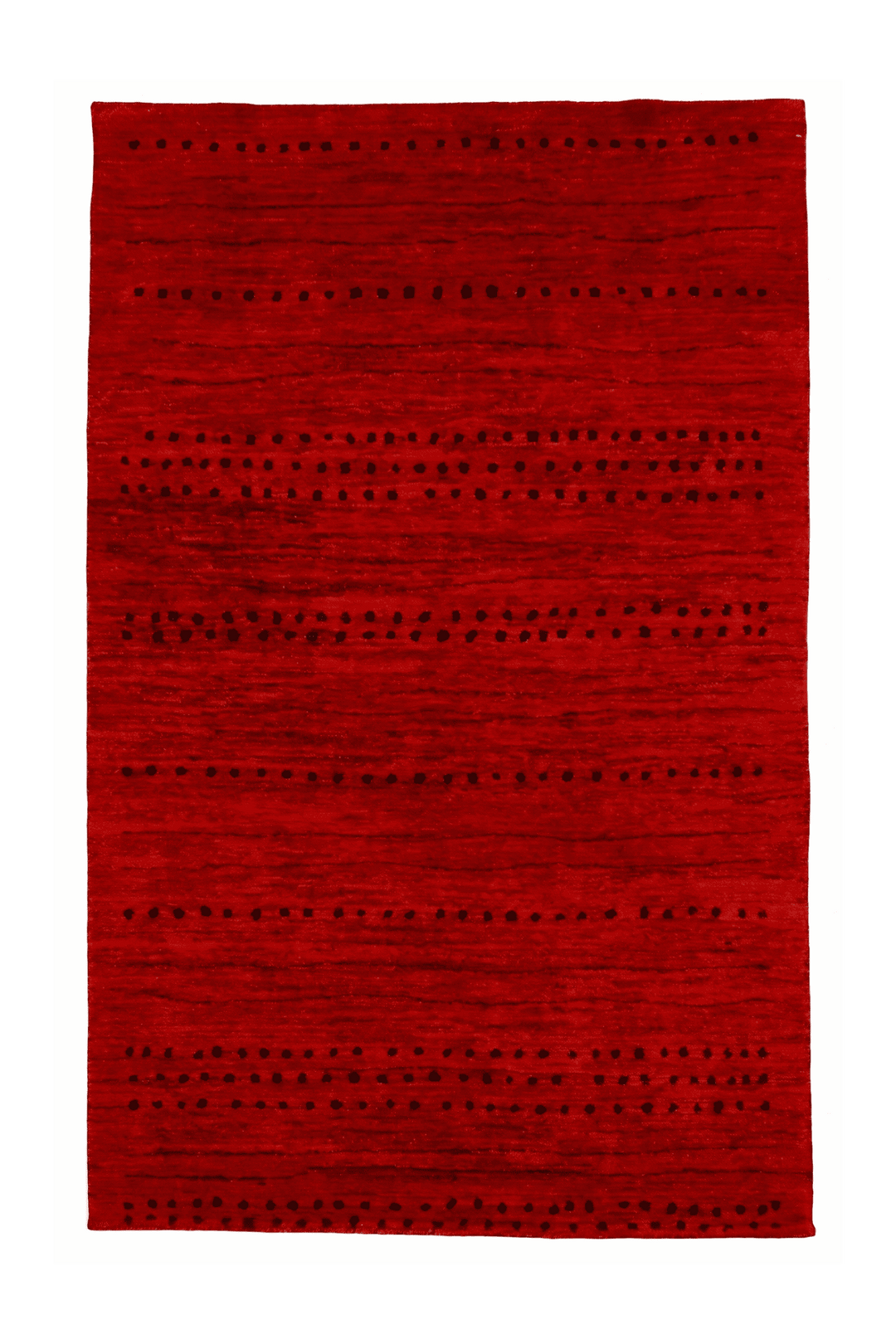 レッドのギャッベ（無地） 121×190cm・約1.5畳の手織りウールラグ