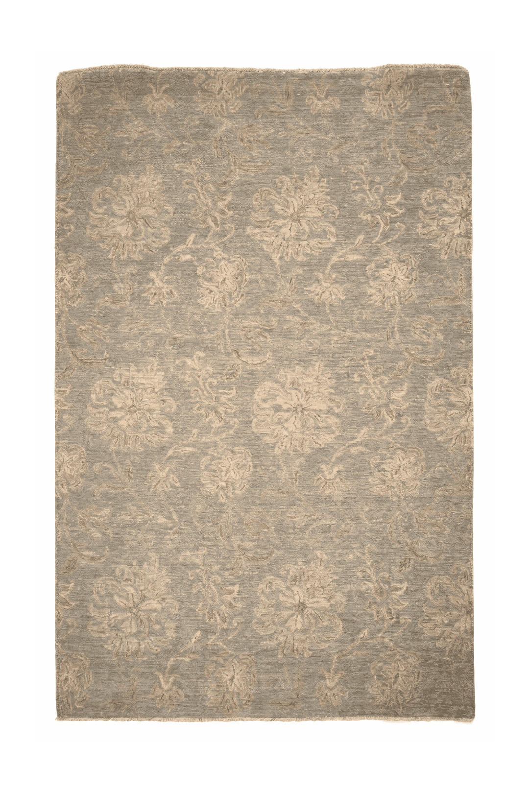 セージのギャッベ（花柄） 120×186cm・約1.5畳の手織りウールラグ