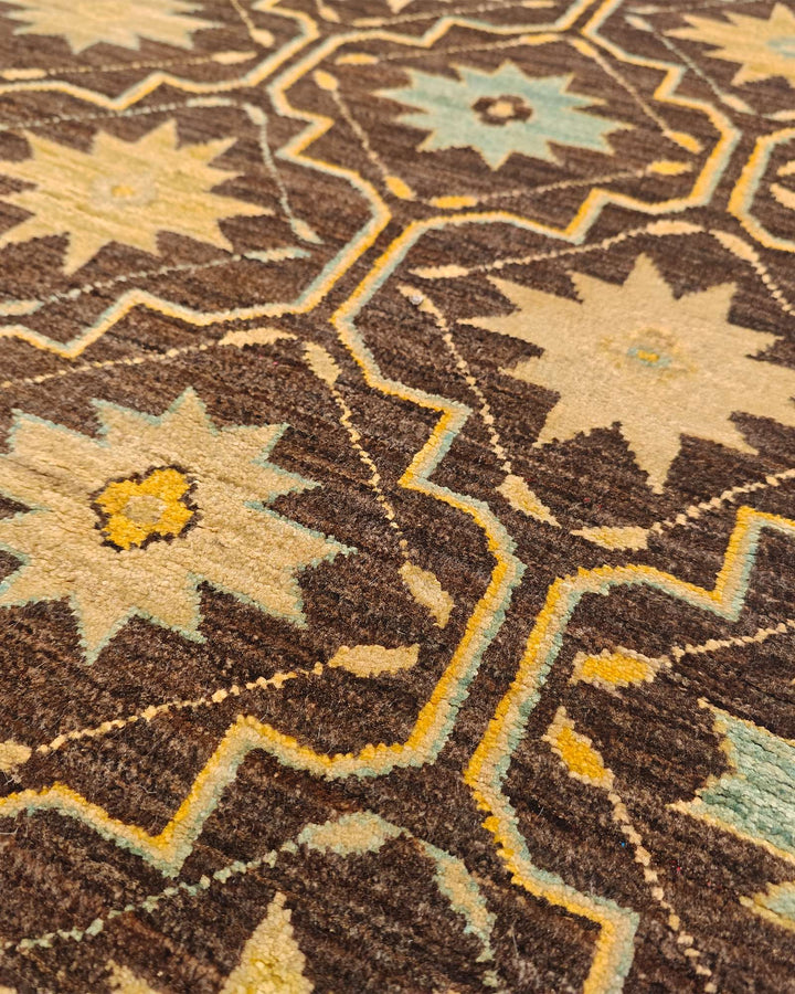 ウォルナットのギャッベ（幾何学柄） 手織りラグ 124×183cm（写真6）