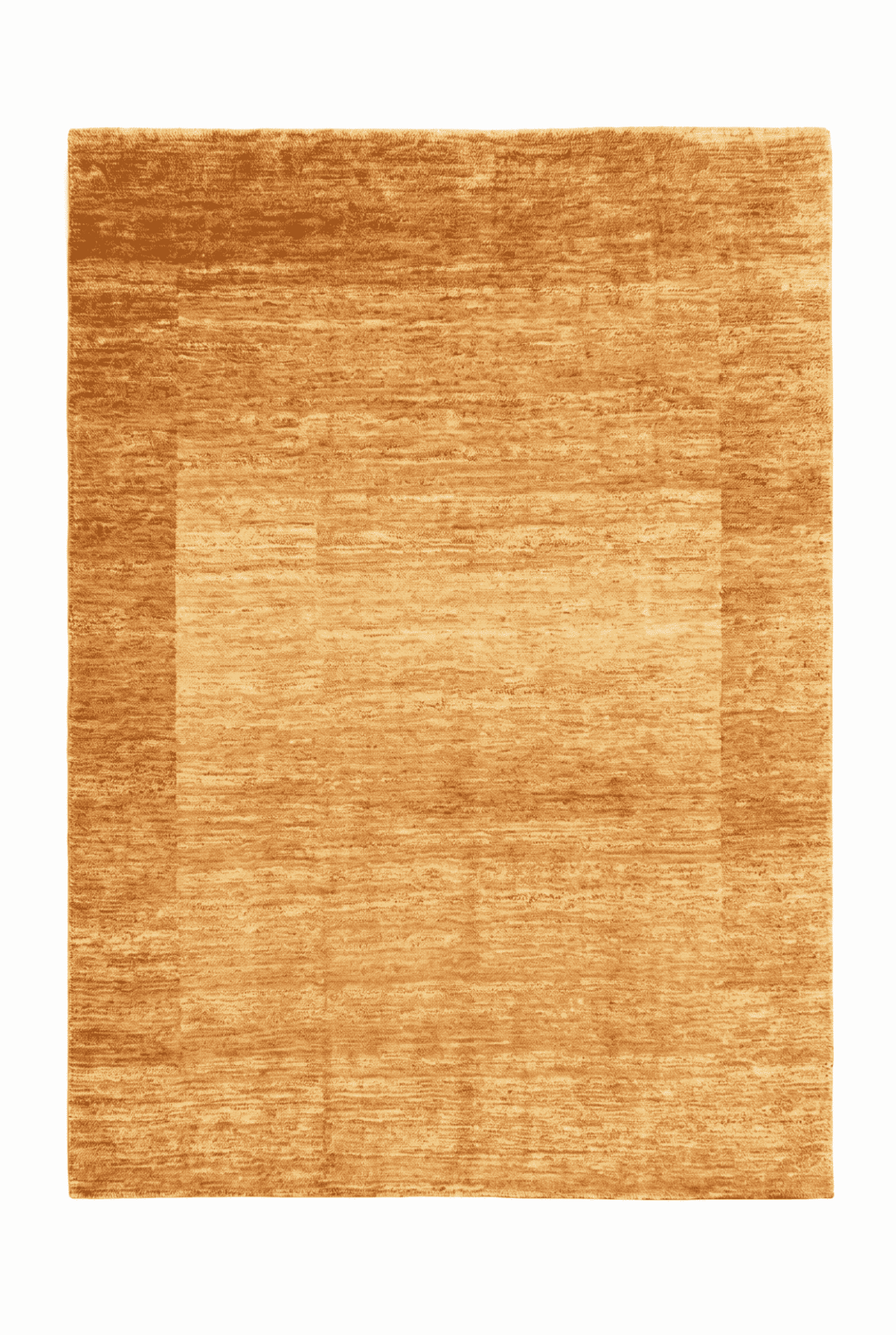 アンバーゴールドのアフガン絨毯 ガズニ（無地） 194×247cm・約3畳の手織りウールラグ