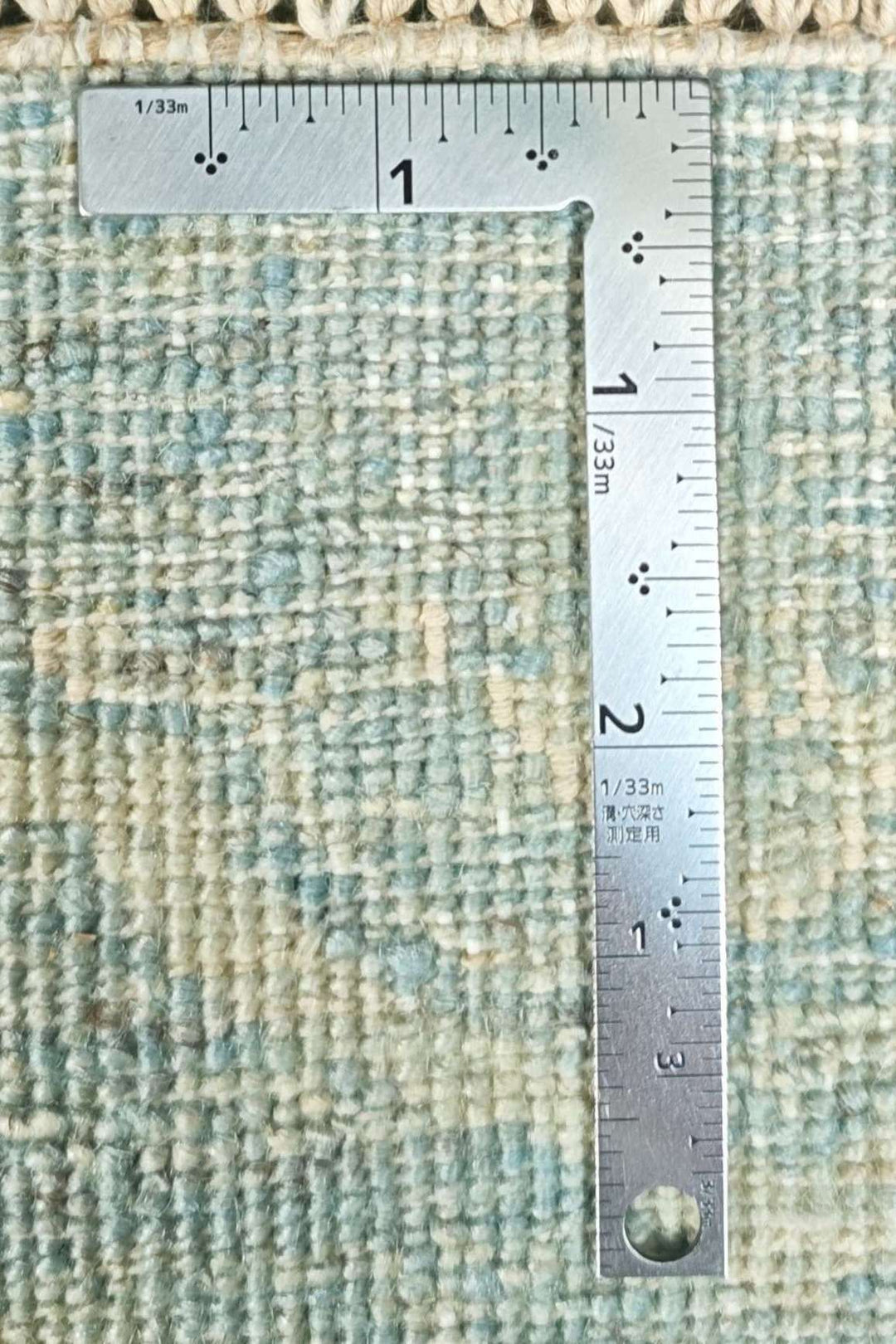 アクアのアフガン絨毯 ガズニ（花柄） 手織りラグ 200×297cm（写真9）