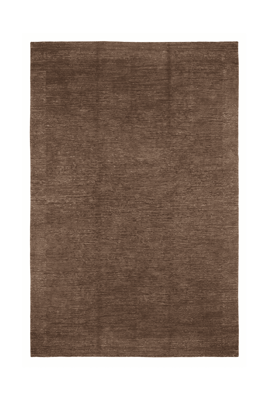 ココアブラウンのアフガン絨毯 ガズニ（無地） 196×293cm・約4.5畳の手織りウールラグ