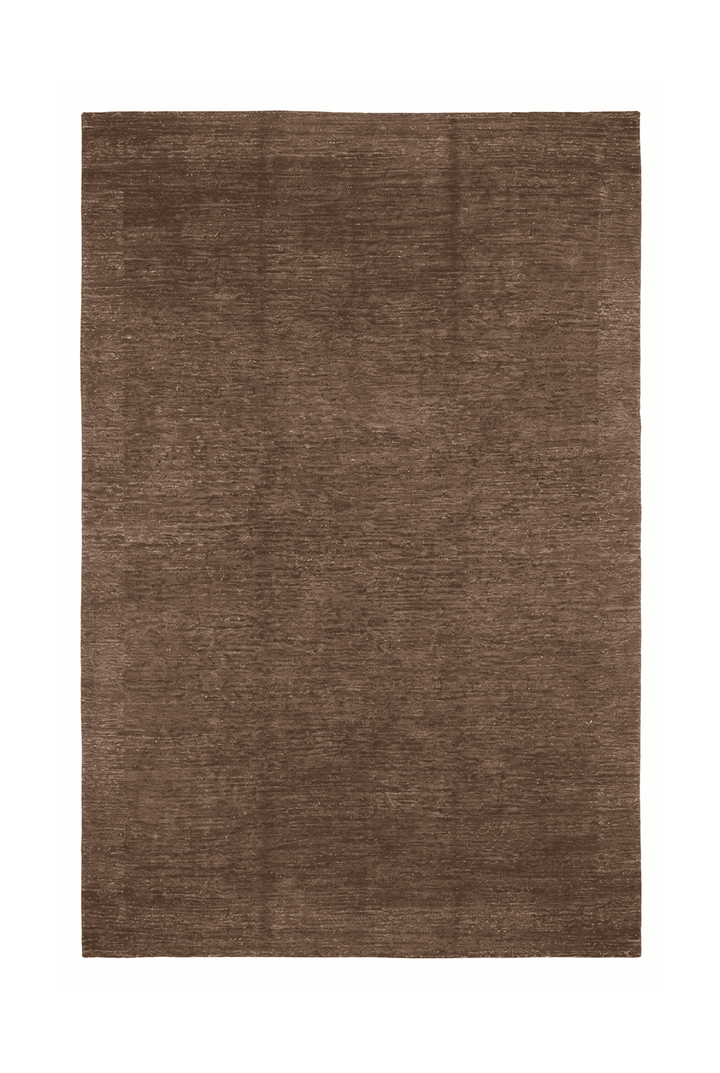 ココアブラウンのアフガン絨毯 ガズニ（無地） 196×293cm・約4.5畳の手織りウールラグ