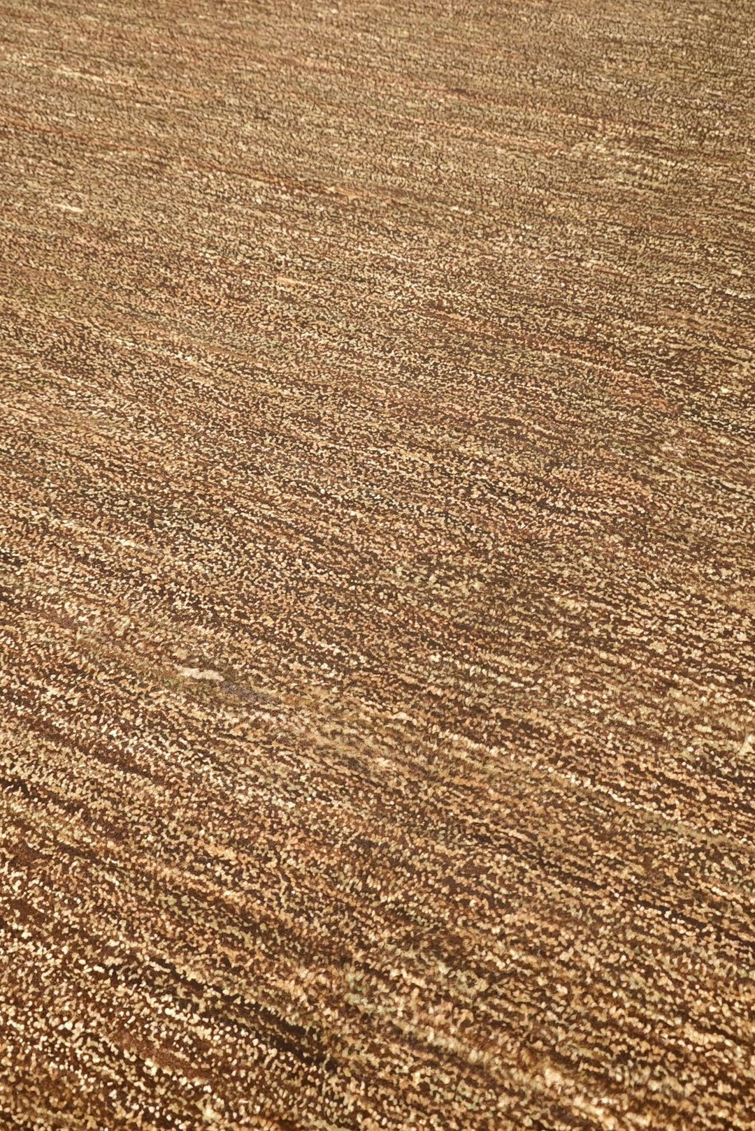 ココアブラウンのアフガン絨毯 ガズニ（無地） 手織りラグ 196×293cm（写真2）
