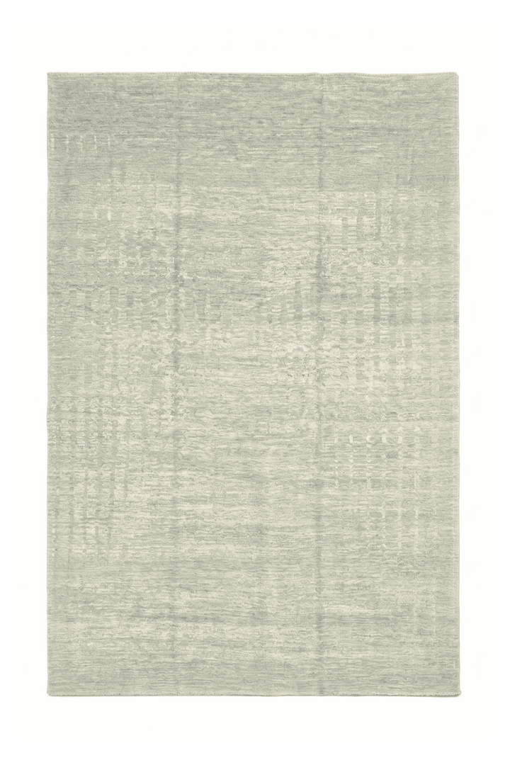 セージグリーンのアフガン絨毯 ガズニ（無地） 197×293cm・約4.5畳の手織りウールラグ