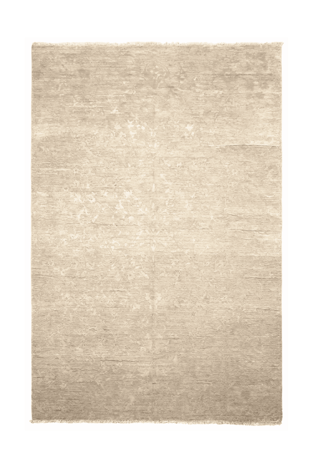 グレージュのアフガン絨毯 ガズニ シルク（無地） 129×189cm・約1.5畳の手織りウール・シルクラグ