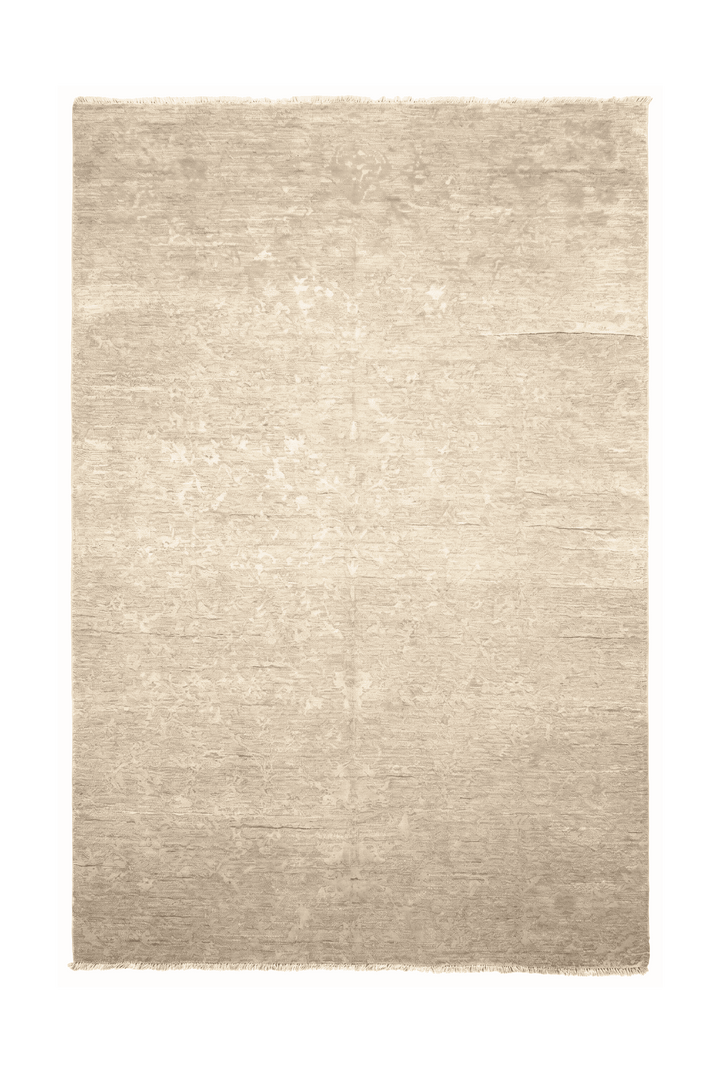 グレージュのアフガン絨毯 ガズニ シルク（無地） 129×189cm・約1.5畳の手織りウール・シルクラグ