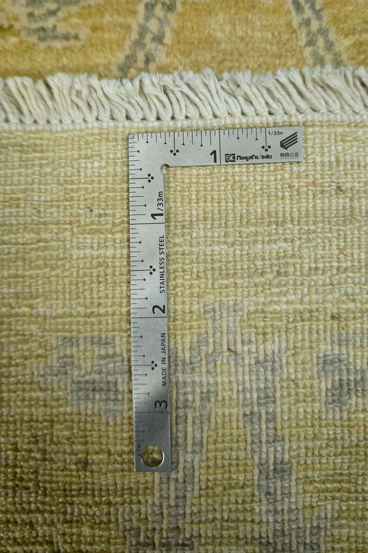 カーキのアフガン絨毯 ガズニ シルク（花柄） 手織りラグ 202×302cm（写真10）