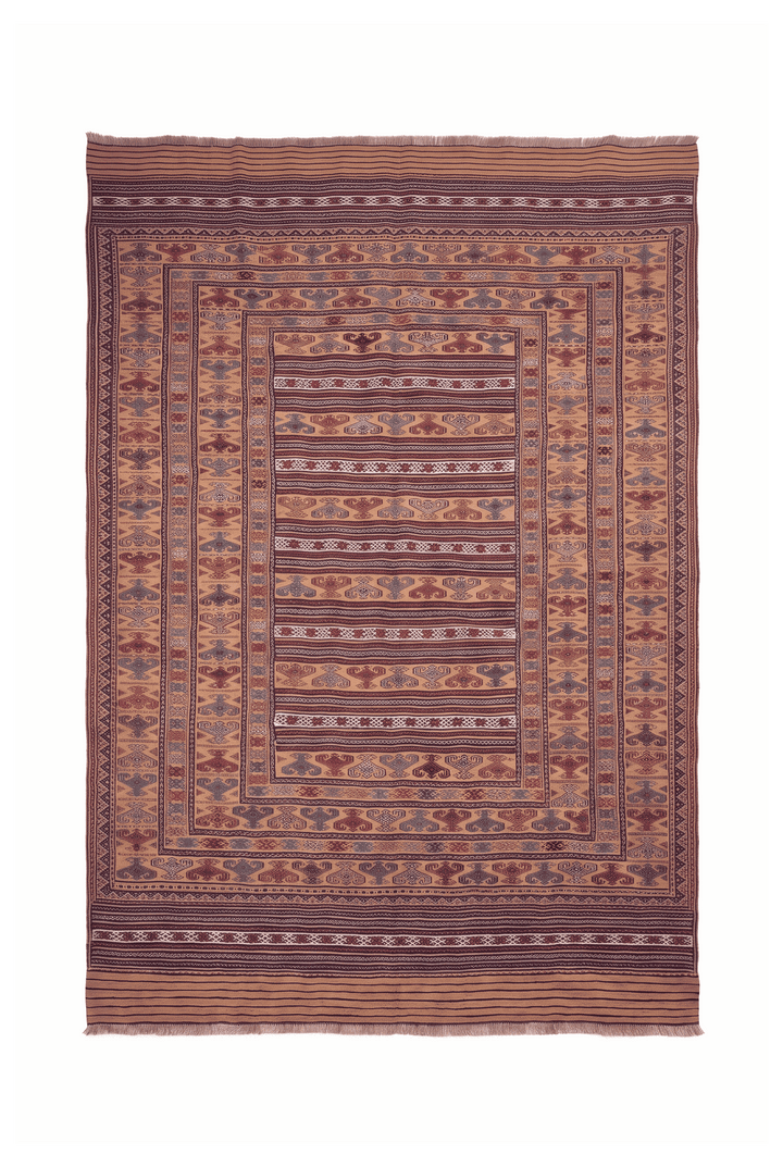 プラムのアフガン キリム（無地） 190×287cm・約3畳の手織りウールラグ