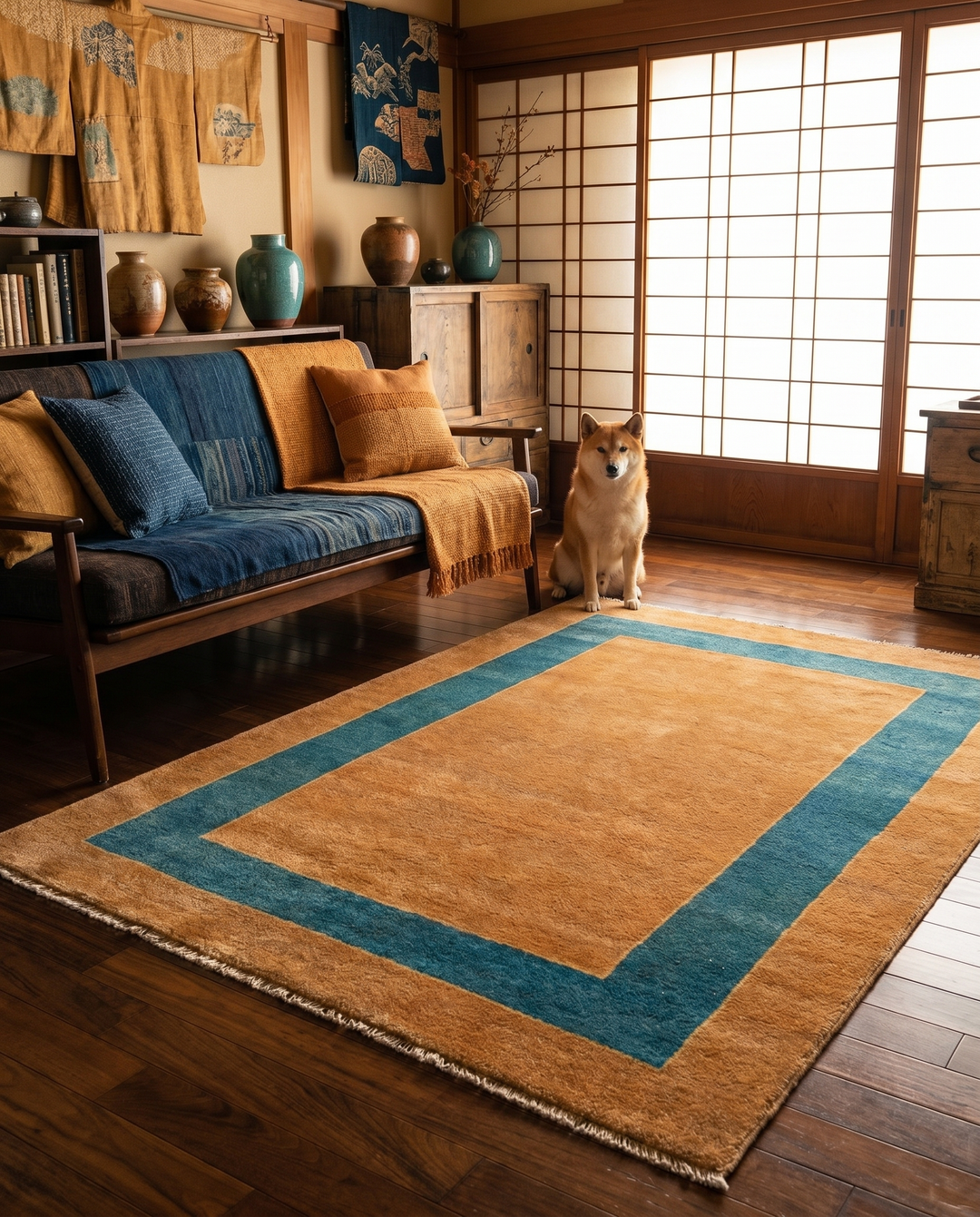 Peacock Gabbeh, Hand-Knotted Afghan Wool Rug