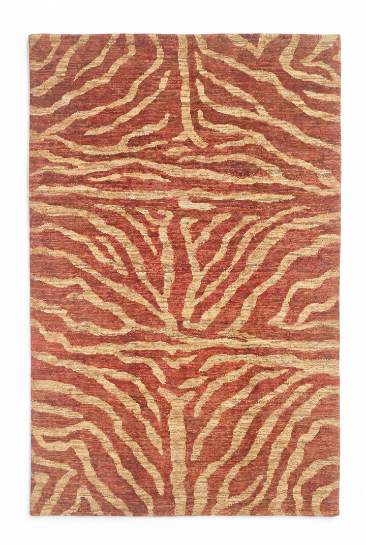 Terracotta Gabbeh, Hand-Knotted Afghan Wool Rug