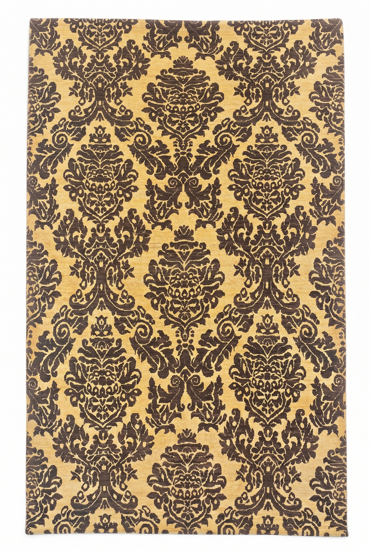 Gold Gabbeh, Hand-Knotted Afghan Wool Rug