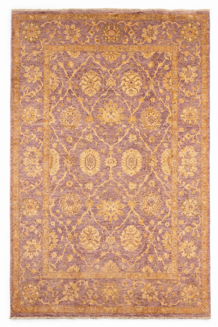 Mauve Gabbeh, Hand-Knotted Afghan Wool &amp; Silk Rug
