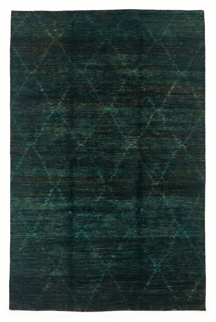 Teal Gabbeh, Hand-Knotted Afghan Wool Rug