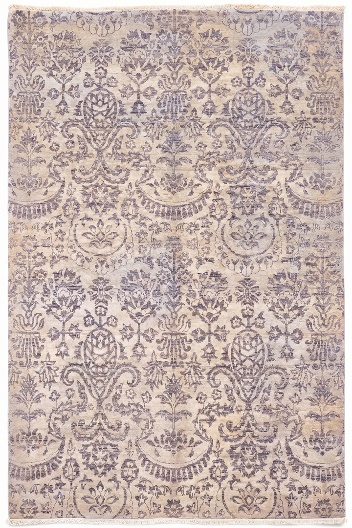 Heather Floral Gabbeh, Hand-Knotted Afghan Wool &amp; Silk Rug