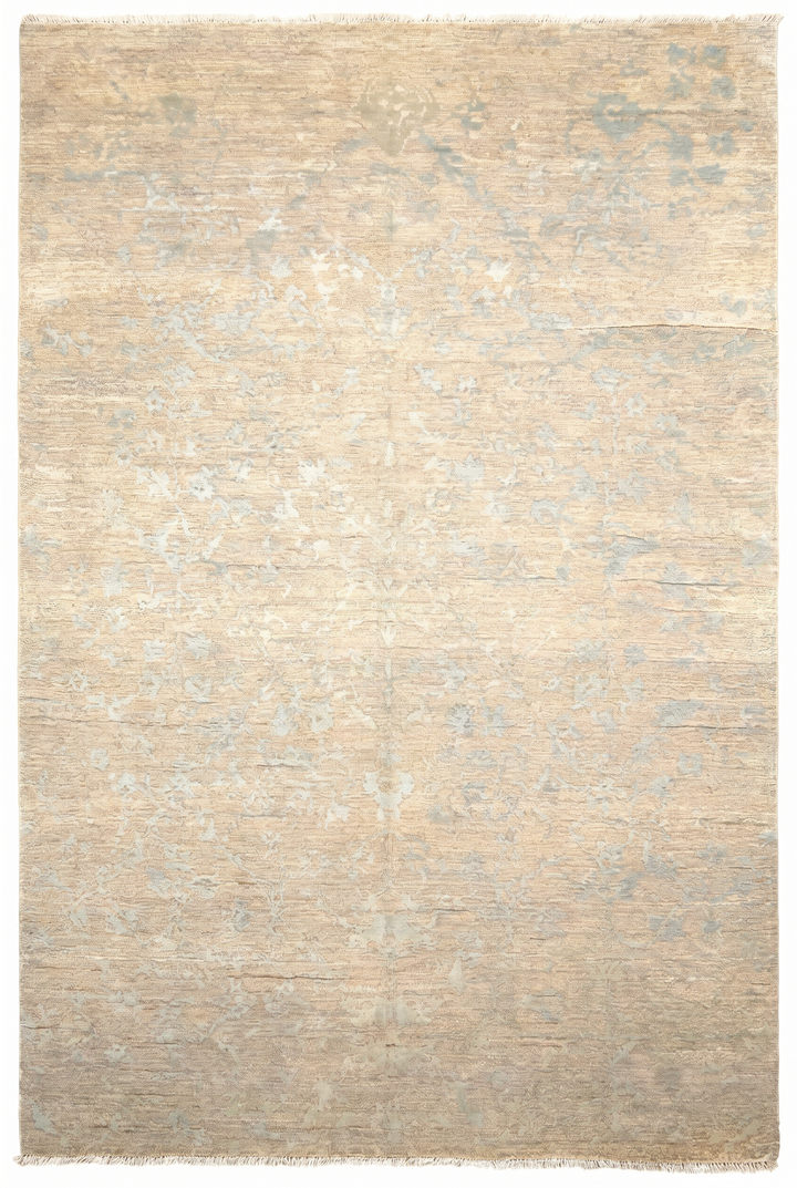 Sea Mist Gabbeh, Hand-Knotted Afghan Wool &amp; Silk Rug
