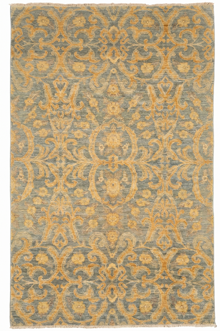 Florentine Gold Gabbeh, Hand-Knotted Afghan Wool Rug