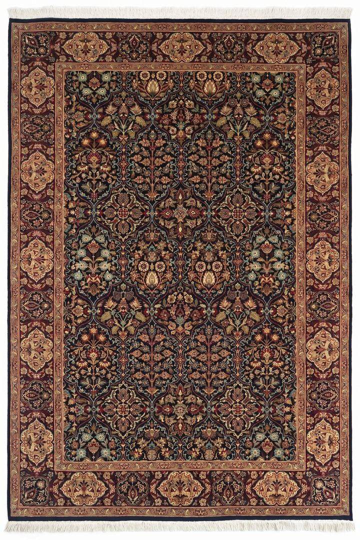 Paradise Garden All-Over Floral, Hand-Knotted Pakistani Wool Rug
