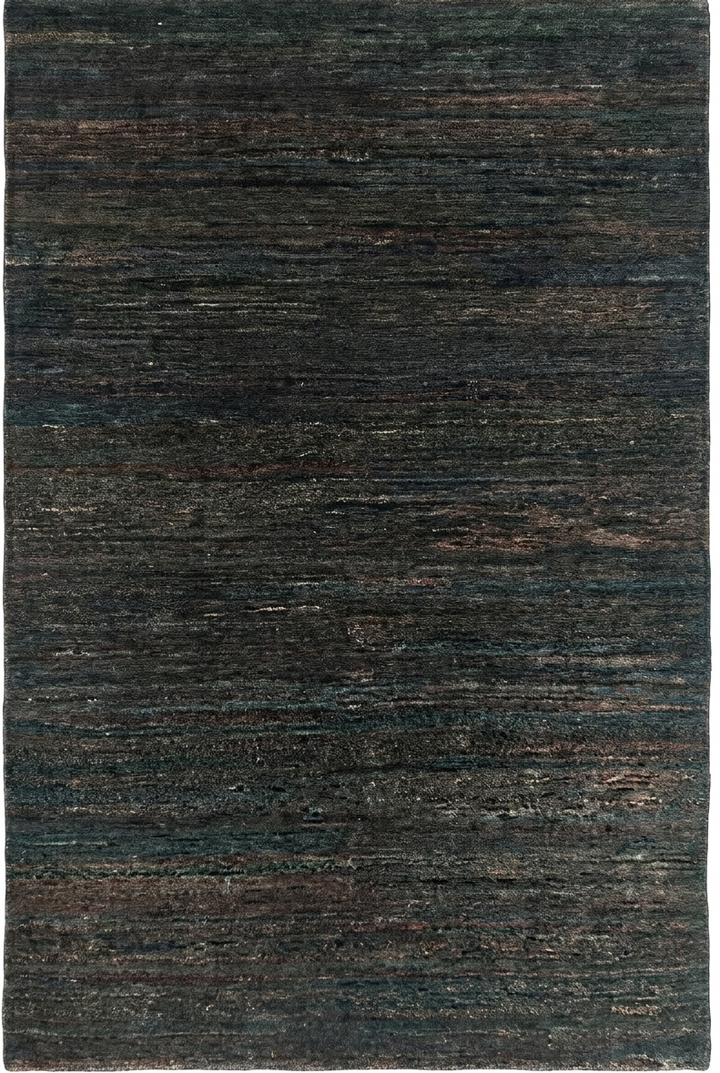 Forest Green Gabbeh, Hand-Knotted Afghan Wool Rug