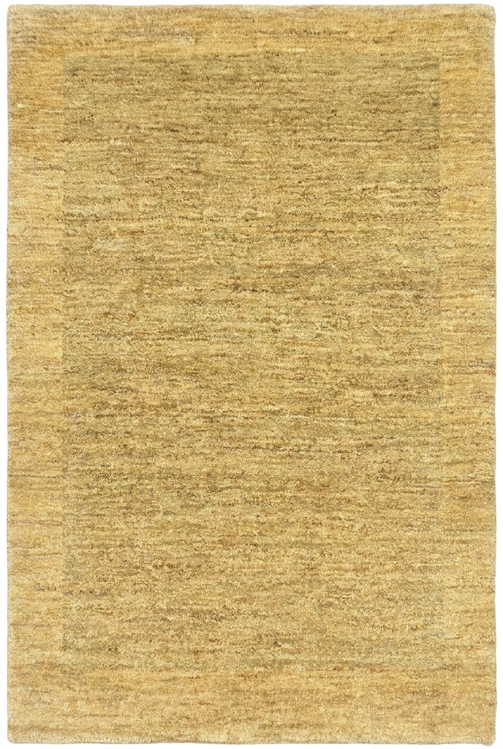 Honey Gold Gabbeh, Hand-Knotted Afghan Wool Rug
