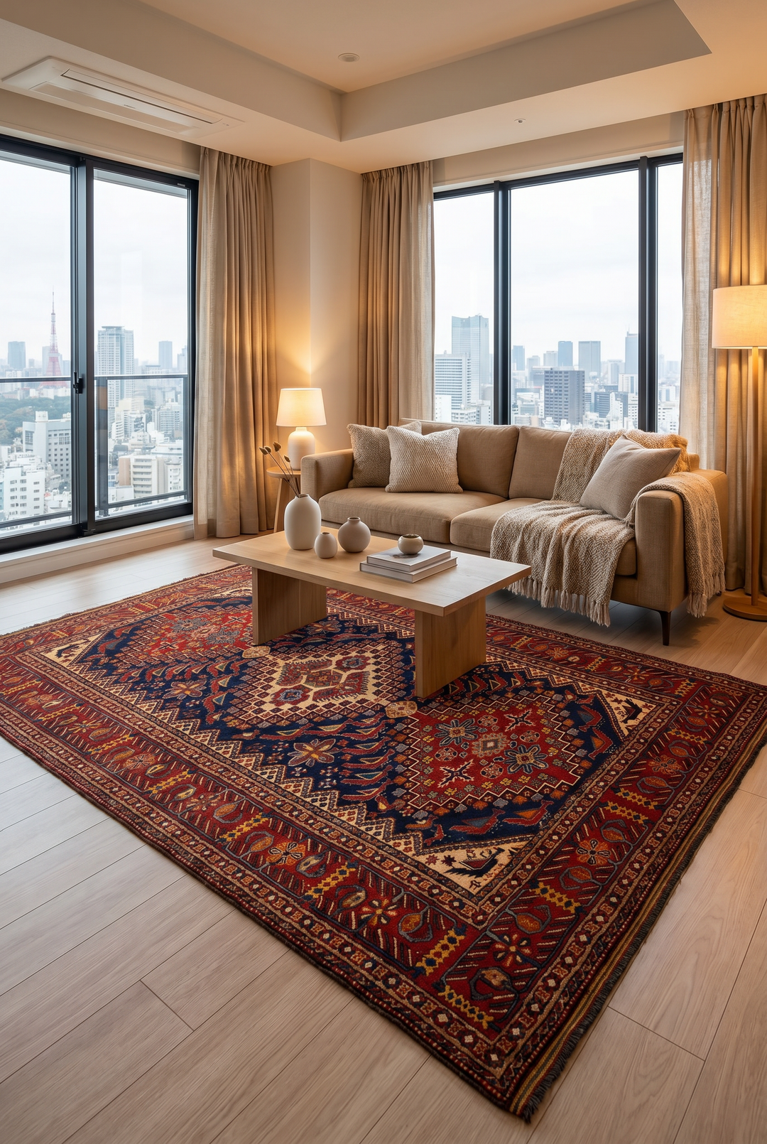 Indigo Caucasian Medallion Rug, Hand-Knotted Afghani Sherwan