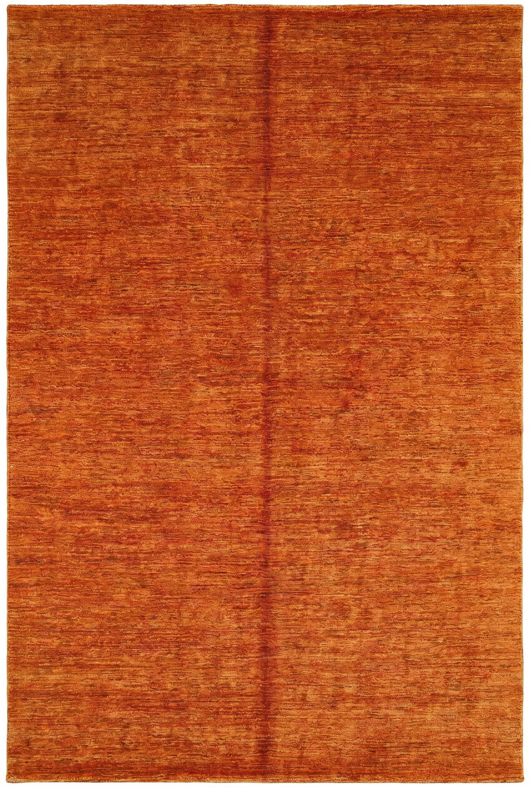 Rust Orange Plain Gabbeh, Hand-Knotted Afghan Wool Rug