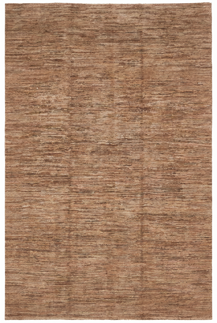 Natural Camel Plain Gabbeh, Hand-Knotted Afghan Wool Rug
