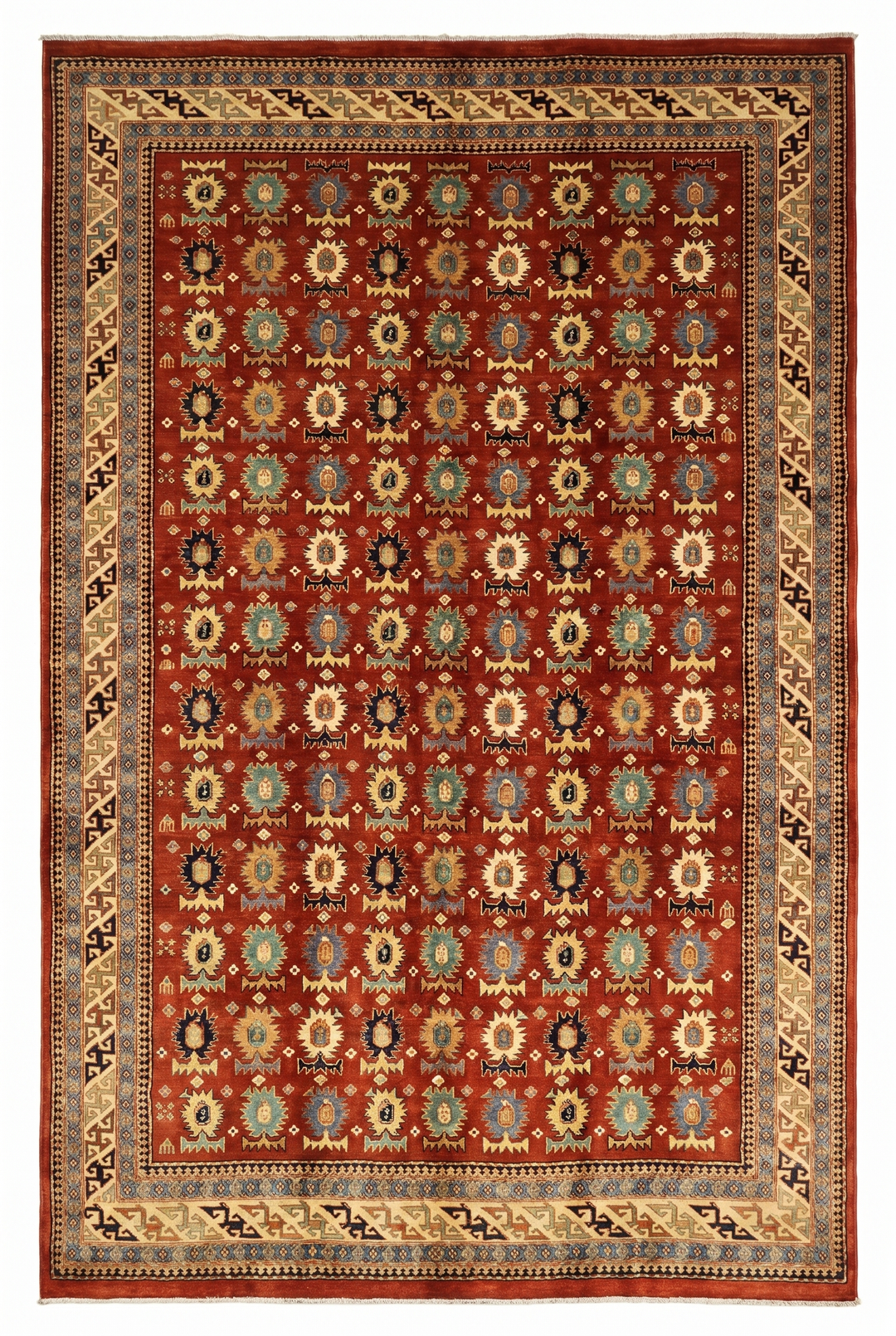 Red Tribal Afghani Sherwan, Hand-Knotted Afghan Wool Rug