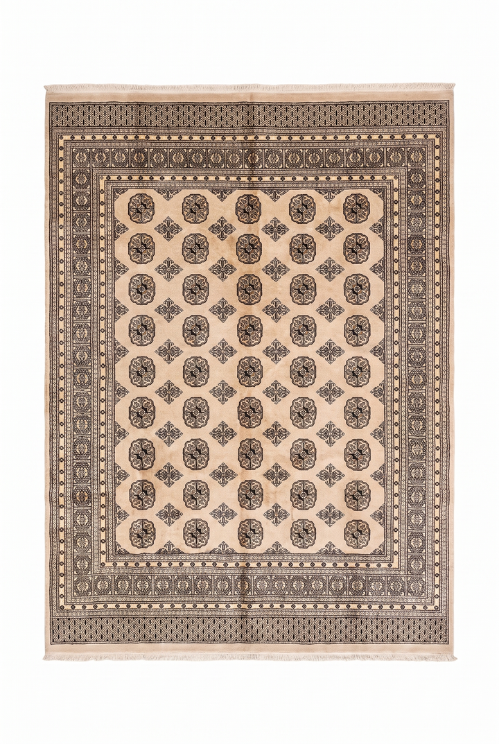 Brown Pakistani Jaldar, Hand-Knotted Wool Rug