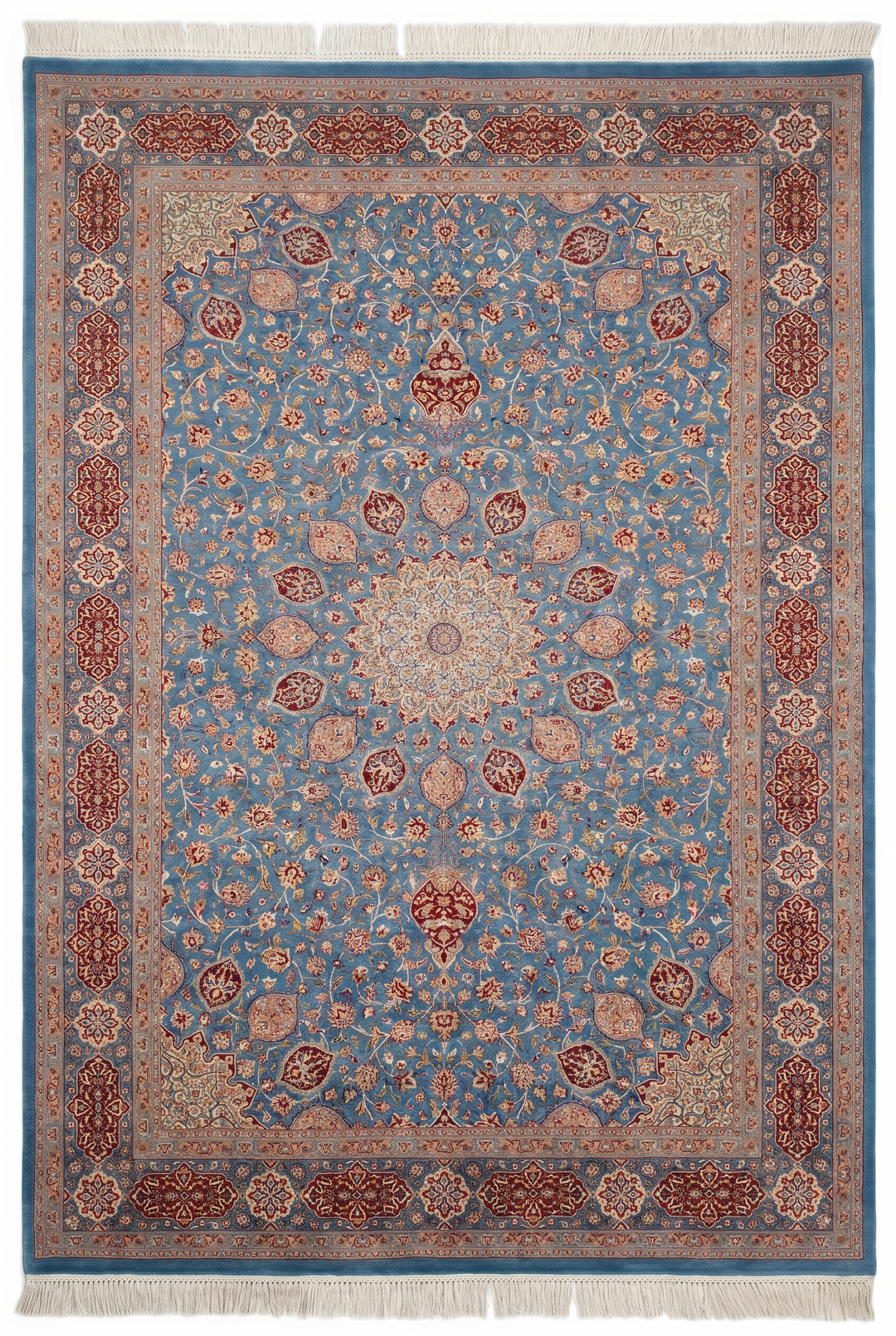 Black &amp; White Pakistani Double Knot, Hand-Knotted Wool Rug