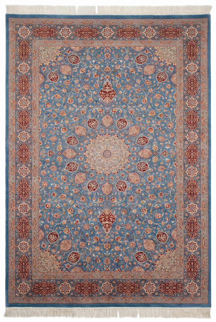Black &amp; White Pakistani Double Knot, Hand-Knotted Wool Rug