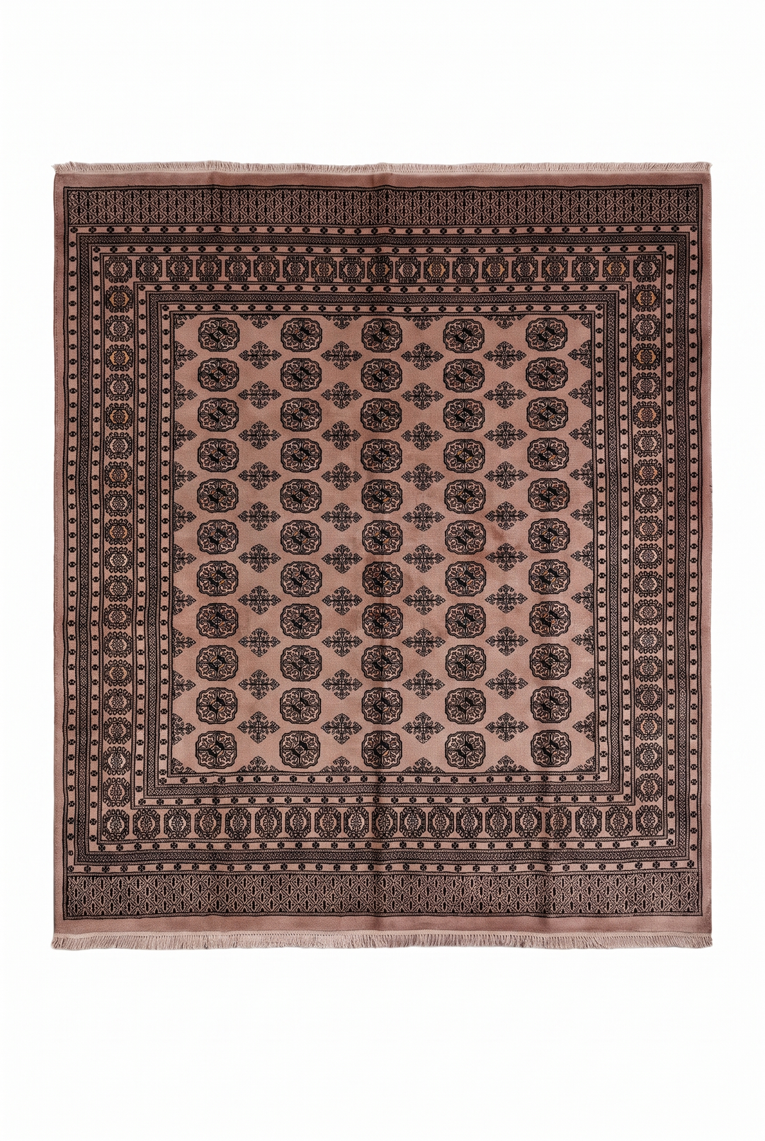 Brown Gul Pakistani Bokhara, Hand-Knotted Wool Rug
