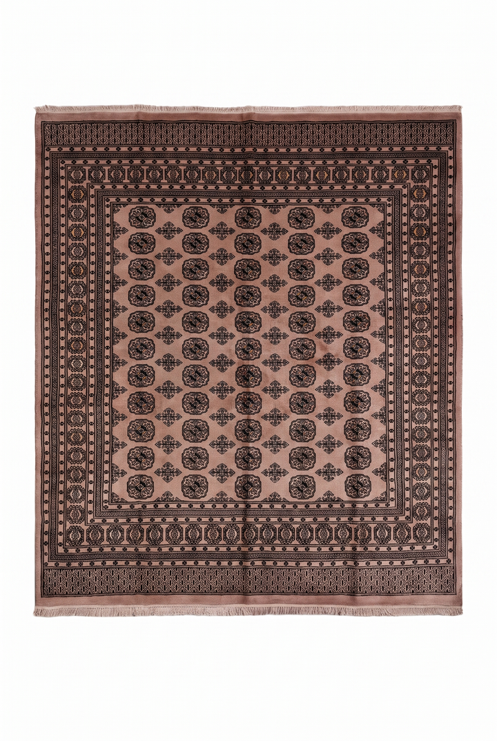 Brown Gul Pakistani Bokhara, Hand-Knotted Wool Rug