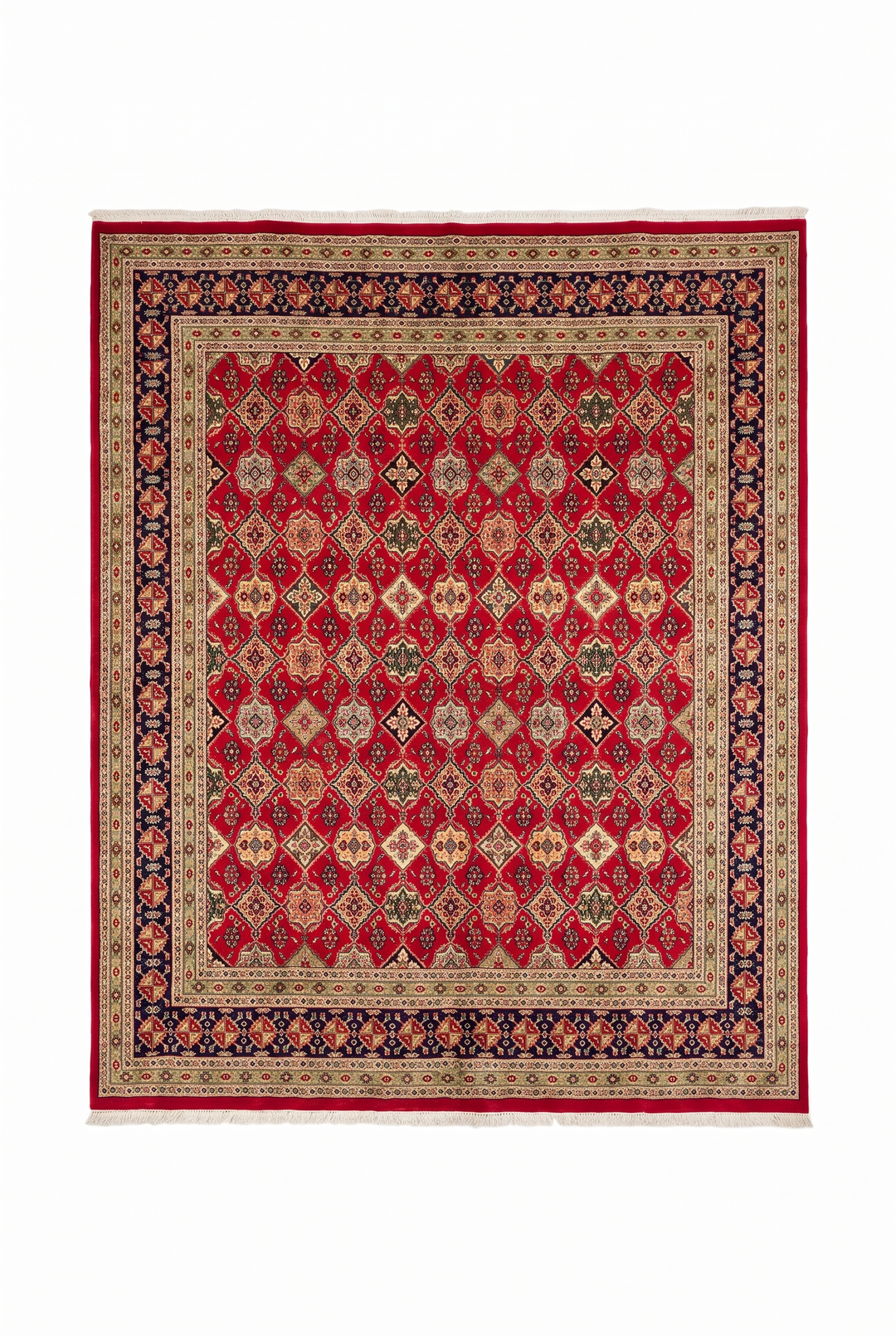 Red Gul Pakistani Bokhara, Hand-Knotted Wool Rug
